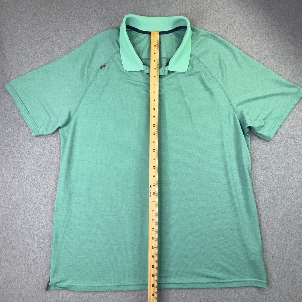 Rhone Delta Pique Polo Shirt Mens XXL Green Short Sleeve Performance Golf Raglan - Picture 6 of 7